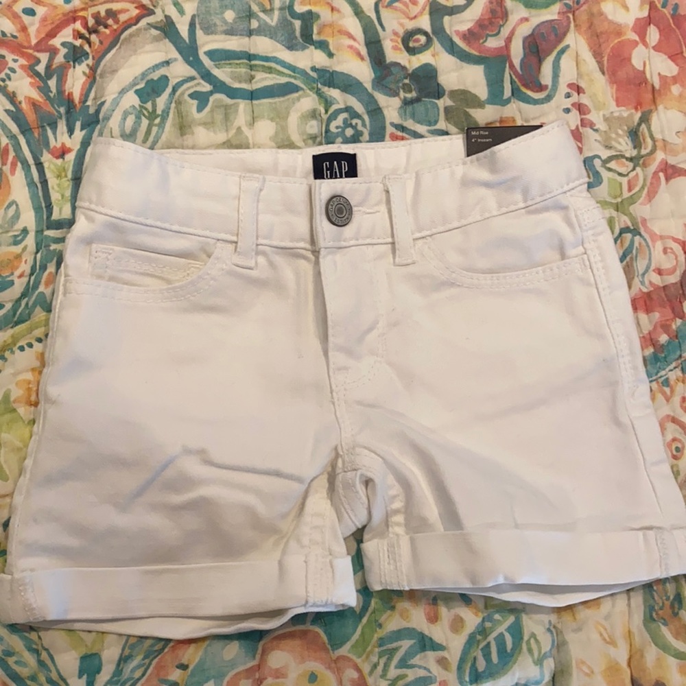 NWT Gap Girls White Denim Shorts Size 6